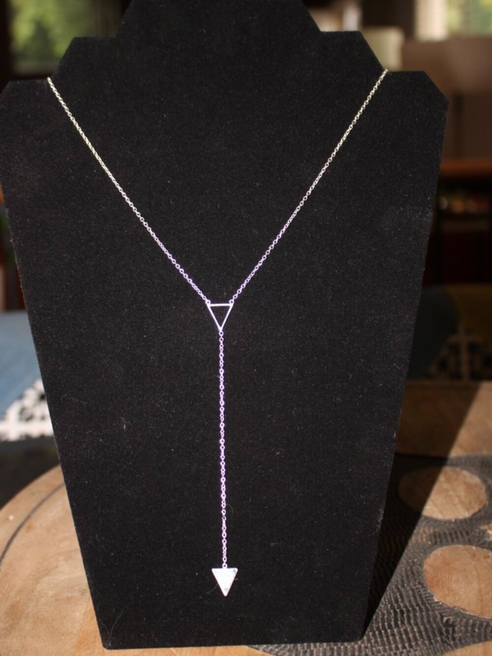 Gorjana Silver Arrow Lariat Necklace  Stamped Orig $90 Fine Chain good layering